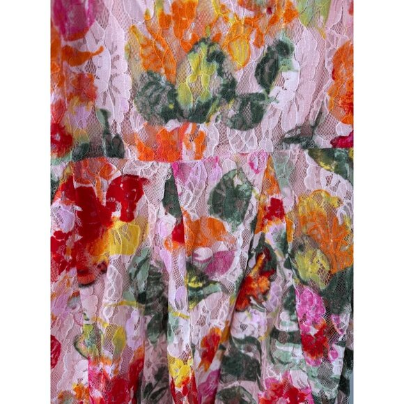 NWT For Love & Lemons Dascha Puff Sleeve Mini Dress Light Pink Floral Lace XS - Picture 5 of 7